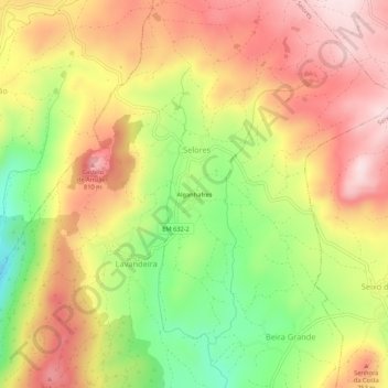 Mappa topografica Alganhafres, altitudine, rilievo