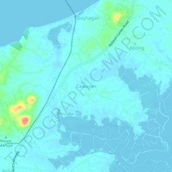 Mappa topografica Cawayan, altitudine, rilievo
