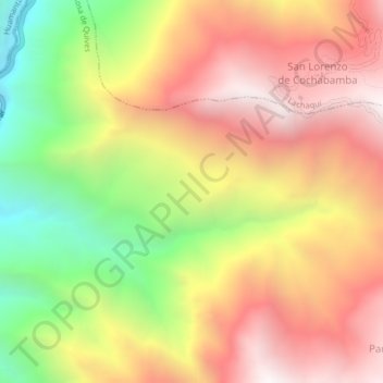Mappa topografica Provincia de Canta, altitudine, rilievo