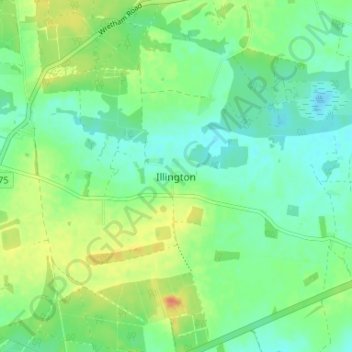 Mappa topografica Illington, altitudine, rilievo