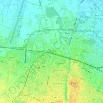 Mappa topografica Cornocchio, altitudine, rilievo
