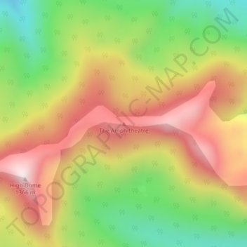 Mappa topografica The Amphitheatre, altitudine, rilievo
