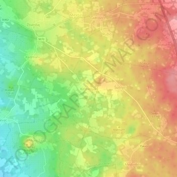 Mappa topografica Kirmenjak, altitudine, rilievo