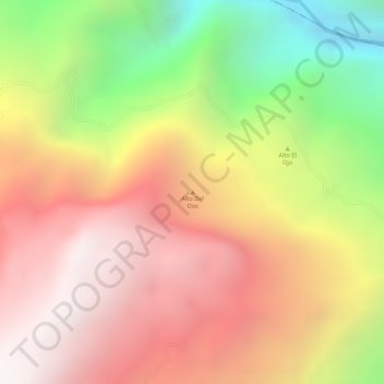 Mappa topografica Alto Del Oso, altitudine, rilievo