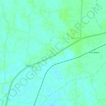 Mappa topografica Bansihari, altitudine, rilievo