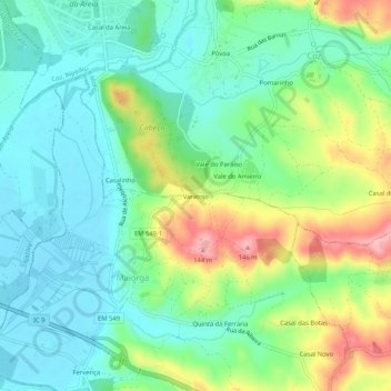 Mappa topografica Varatojo, altitudine, rilievo