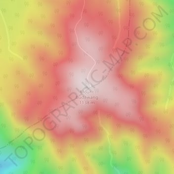 Mappa topografica Mount Budawang, altitudine, rilievo