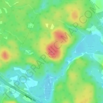 Mappa topografica Mount Uniacke, altitudine, rilievo