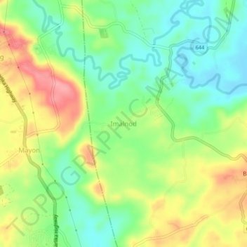 Mappa topografica Imalnod, altitudine, rilievo