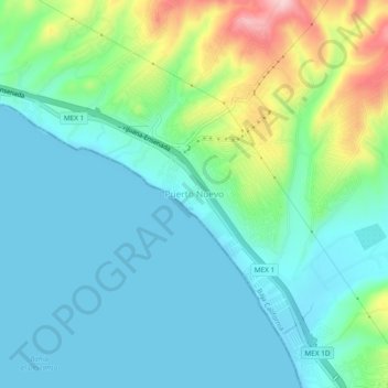 Mappa topografica Puerto Nuevo, altitudine, rilievo
