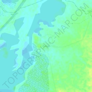 Mappa topografica Evitar, altitudine, rilievo