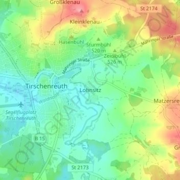 Mappa topografica Lohnsitz, altitudine, rilievo