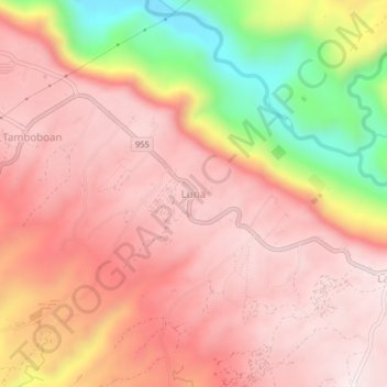 Mappa topografica Luna, altitudine, rilievo