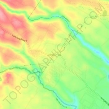 Mappa topografica Kimunyu, altitudine, rilievo