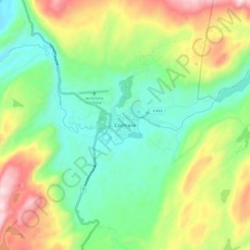 Mappa topografica Cochrane, altitudine, rilievo