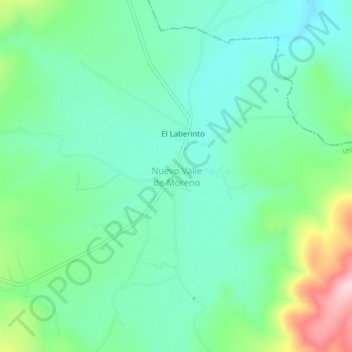 Mappa topografica Nuevo Valle de Moreno, altitudine, rilievo