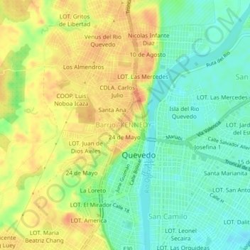 Mappa topografica Barrio "KENNEDY", altitudine, rilievo