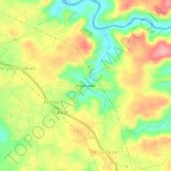 Mappa topografica Aayampara, altitudine, rilievo