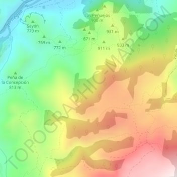 Mappa topografica Arado, altitudine, rilievo