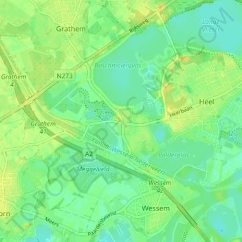 Mappa topografica Panheel, altitudine, rilievo