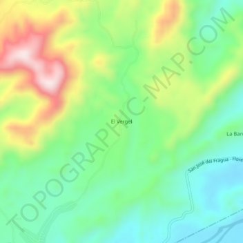 Mappa topografica El Vergel, altitudine, rilievo