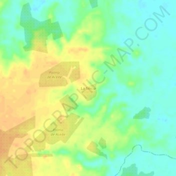 Mappa topografica La Silicia, altitudine, rilievo