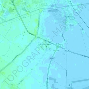 Mappa topografica Madonna dell'Albero, altitudine, rilievo