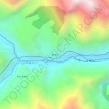 Mappa topografica Trama, altitudine, rilievo