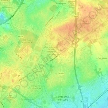 Mappa topografica La Chohonnière, altitudine, rilievo