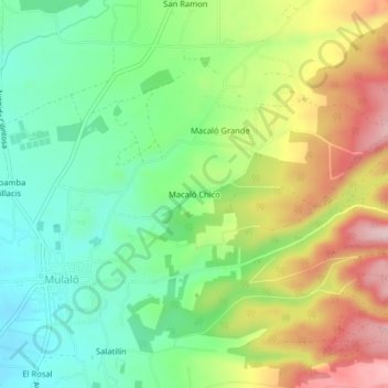 Mappa topografica Macaló Chico, altitudine, rilievo
