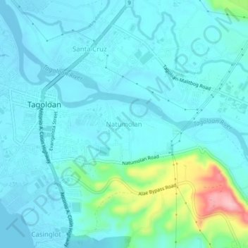 Mappa topografica Natumolan, altitudine, rilievo
