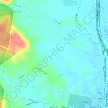 Mappa topografica Bridges, altitudine, rilievo
