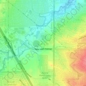Mappa topografica City Park, altitudine, rilievo