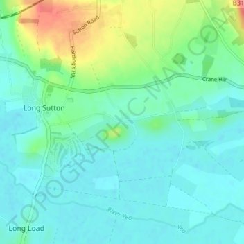 Mappa topografica Knole, altitudine, rilievo