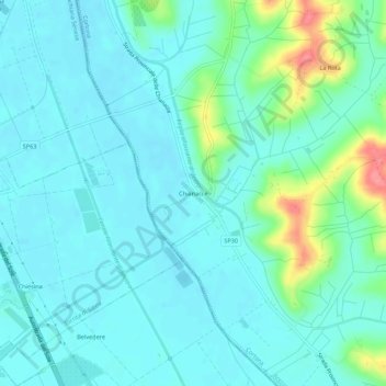 Mappa topografica Chianacce, altitudine, rilievo