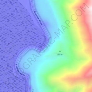 Mappa topografica Badwater, altitudine, rilievo