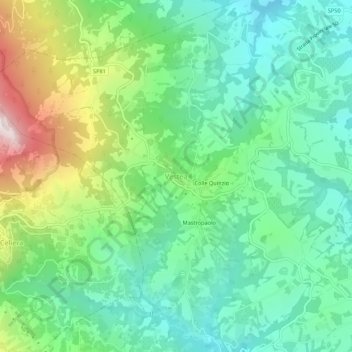 Mappa topografica Vestea, altitudine, rilievo