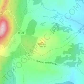 Mappa topografica El Morro, altitudine, rilievo