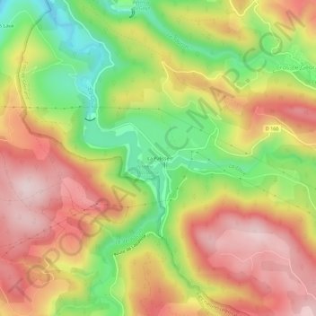 Mappa topografica La Palisse, altitudine, rilievo