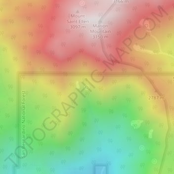 Mappa topografica Strawberry Cienaga, altitudine, rilievo