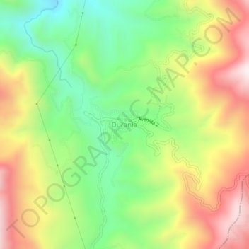Mappa topografica Durania, altitudine, rilievo