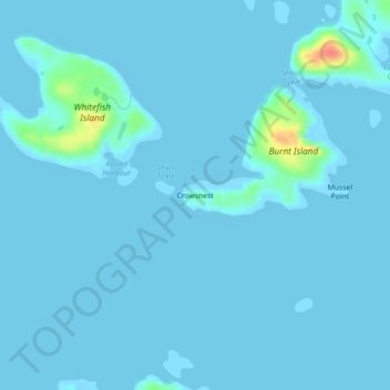 Mappa topografica Crowsnest, altitudine, rilievo