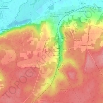 Mappa topografica Bourg Chevreau, altitudine, rilievo
