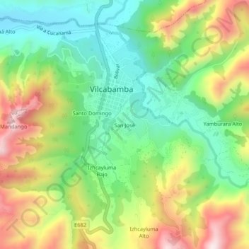 Mappa topografica San José, altitudine, rilievo