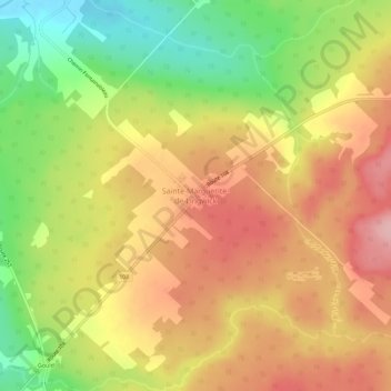 Mappa topografica Sainte-Marguerite-de-Lingwick, altitudine, rilievo
