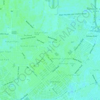 Mappa topografica Keer, altitudine, rilievo