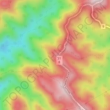 Mappa topografica Westridge Outlook, altitudine, rilievo