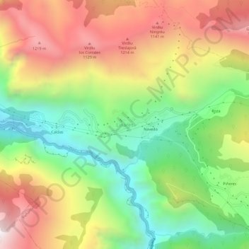 Mappa topografica Linares, altitudine, rilievo