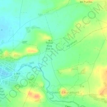 Mappa topografica Argons, altitudine, rilievo