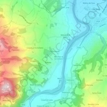 Mappa topografica Camporotondo, altitudine, rilievo
